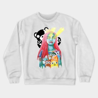 laser eyes linda painting Crewneck Sweatshirt